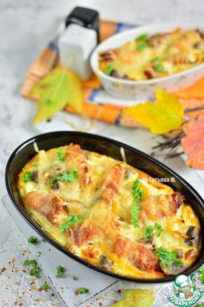 Гратен с цветной капустой, уткой и беконом Гратен с цветной капустой, уткой и беконом