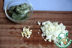 Гратин из картофеля и камбалы под соусом из горгонзолы