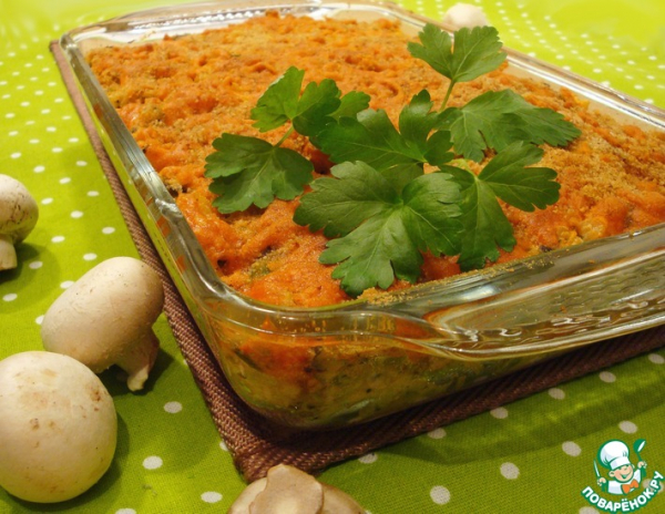 Грибной гратен с макаронами и сыром чеддер "Осенний бархат" Грибной гратен с макаронами и сыром чеддер "Осенний бархат"