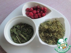 Хвойный чай с мятой и малиной