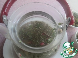 Хвойный чай с мятой и малиной