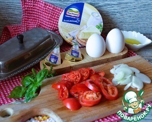 Яичница с плавленым сыром и овощами Яичница с плавленым сыром и овощами