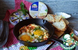 Яичница с плавленым сыром и овощами Яичница с плавленым сыром и овощами