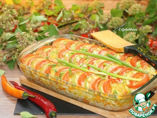 Кабачки, запечённые с фаршем индейки