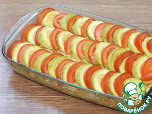 Кабачки, запечённые с фаршем индейки