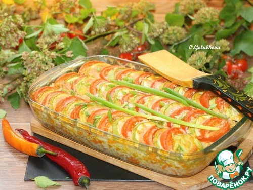 Кабачки, запечённые с фаршем индейки