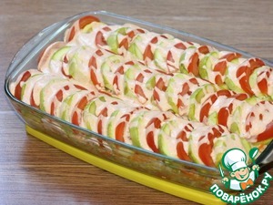 Кабачки, запечённые с фаршем индейки