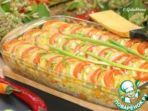 Кабачки, запечённые с фаршем индейки