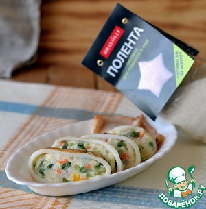 Кальмары, фаршированные рисовой полентой и овощами