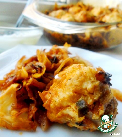 Капуста с тефтелями Капуста с тефтелями