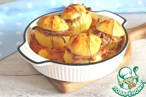 Картофель, фаршированный мясом и сыром Картофель, фаршированный мясом и сыром