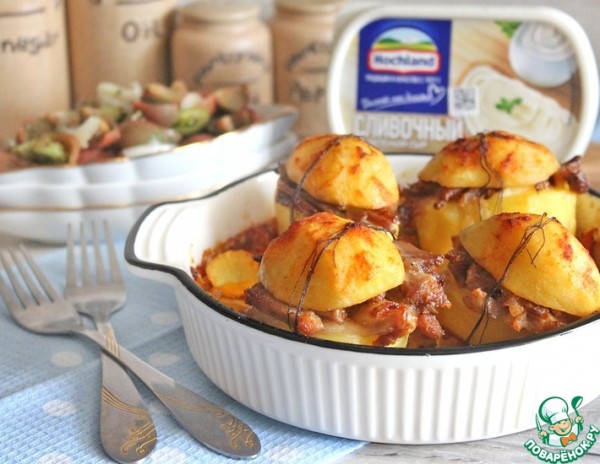 Картофель, фаршированный мясом и сыром Картофель, фаршированный мясом и сыром