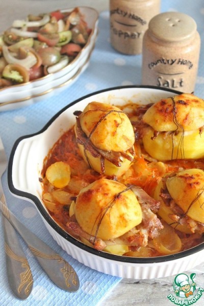 Картофель, фаршированный мясом и сыром Картофель, фаршированный мясом и сыром
