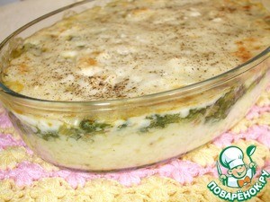 Картофельно-шпинатный гратен под соусом бешамель