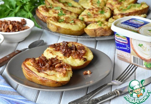 Картофельные шкурки, фаршированные сыром Картофельные шкурки, фаршированные сыром