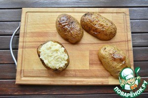 Картофельные шкурки, фаршированные сыром Картофельные шкурки, фаршированные сыром