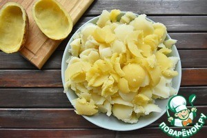 Картофельные шкурки, фаршированные сыром Картофельные шкурки, фаршированные сыром