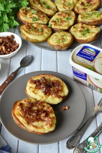 Картофельные шкурки, фаршированные сыром Картофельные шкурки, фаршированные сыром