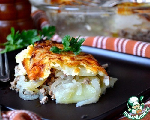 Картофельный гратен с мясом Картофельный гратен с мясом