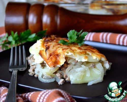 Картофельный гратен с мясом Картофельный гратен с мясом