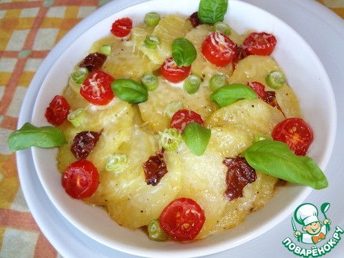 Картофельный гратен с вялеными томатами