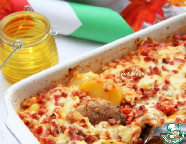 Картофельный гратин со свиной вырезкой