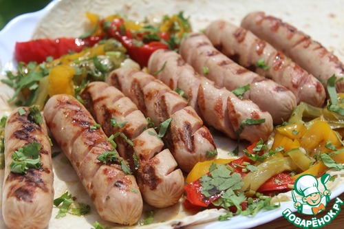 Кисло-сладкие перцы с сосисками Кисло-сладкие перцы с сосисками