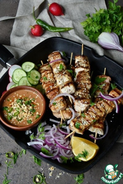 Кокосовые шашлычки из индейки Кокосовые шашлычки из индейки