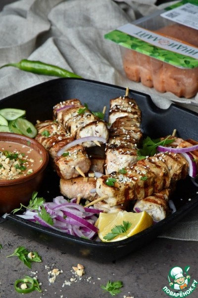 Кокосовые шашлычки из индейки Кокосовые шашлычки из индейки