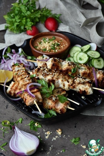 Кокосовые шашлычки из индейки Кокосовые шашлычки из индейки