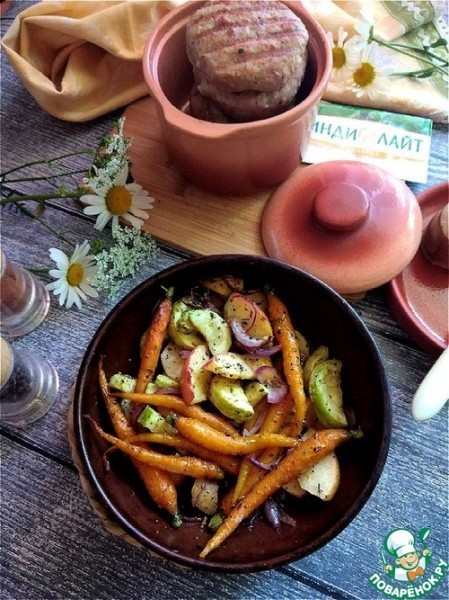 Котлеты из индейки к запечённым овощам Котлеты из индейки к запечённым овощам