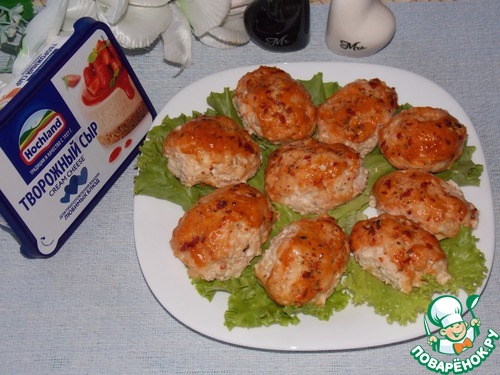 Котлеты с творожным сыром в духовке