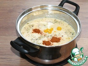 Крем-суп из поленты с сухариками