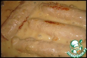 Крученики в подливке из белых грибов