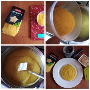 Кукурузная полента с рыбным рийетом Кукурузная полента с рыбным рийетом