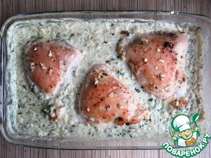 Курица в сливочном рисе со шпинатом