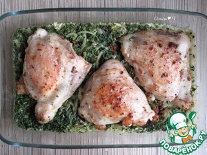 Курица в сливочном рисе со шпинатом