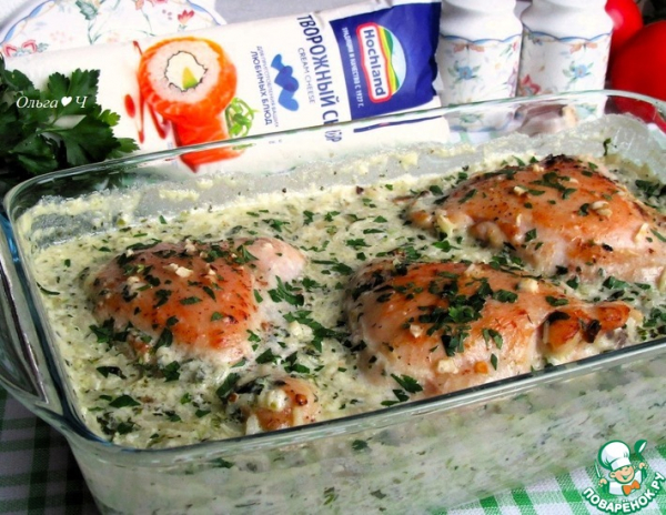 Курица в сливочном рисе со шпинатом