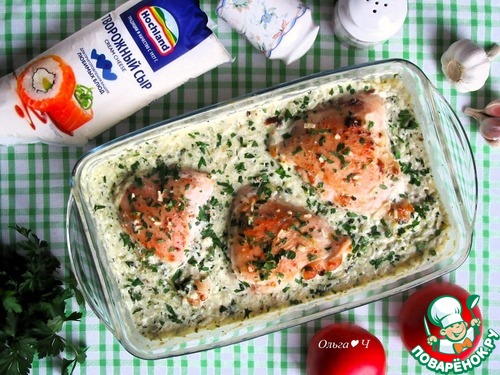 Курица в сливочном рисе со шпинатом