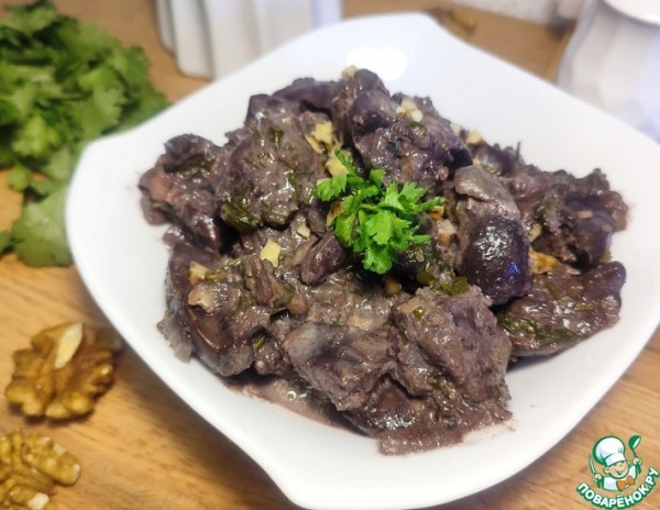 Куриная печень по-кавказски