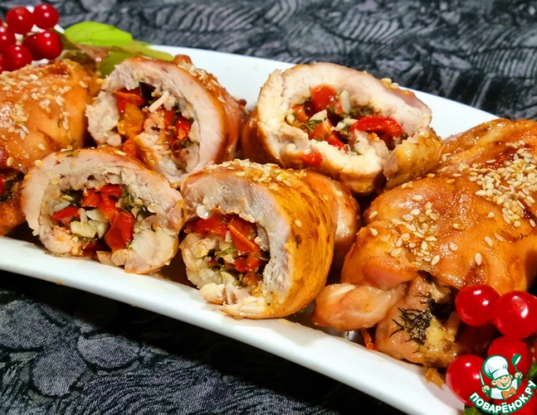 Куриные рулетики с начинкой