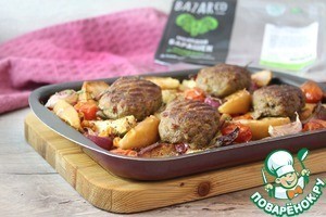 Люля-кебаб с фруктово-овощным гарниром Люля-кебаб с фруктово-овощным гарниром