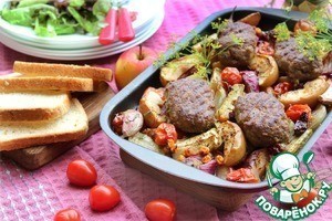 Люля-кебаб с фруктово-овощным гарниром Люля-кебаб с фруктово-овощным гарниром