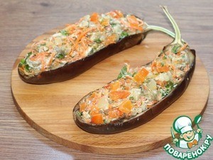 Лодочки из баклажана с творожным сыром Лодочки из баклажана с творожным сыром