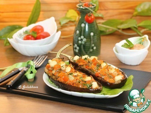 Лодочки из баклажана с творожным сыром Лодочки из баклажана с творожным сыром