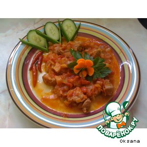 Лук-порей с бараниной