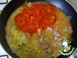 Лук-порей с бараниной