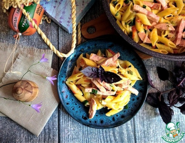 Макароны с колбасой Макароны с колбасой