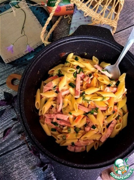 Макароны с колбасой Макароны с колбасой
