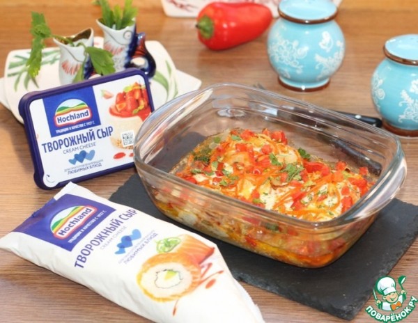 Минтай под шапочкой с сырным соусом